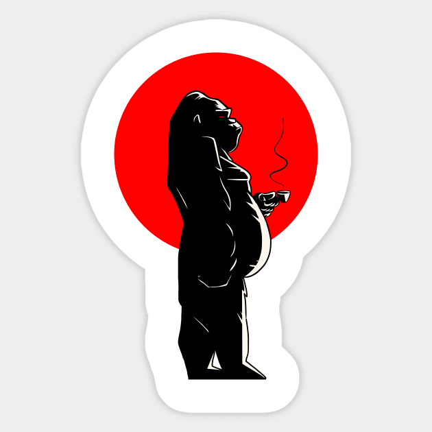 Gorilla & Coffee time Sticker by TomiAx